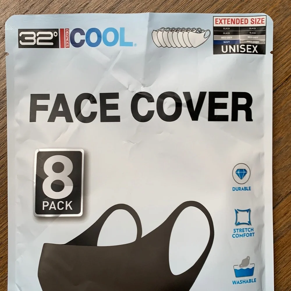 32 Degree 8 Pack Adult Face Mask Set - Extended Sz